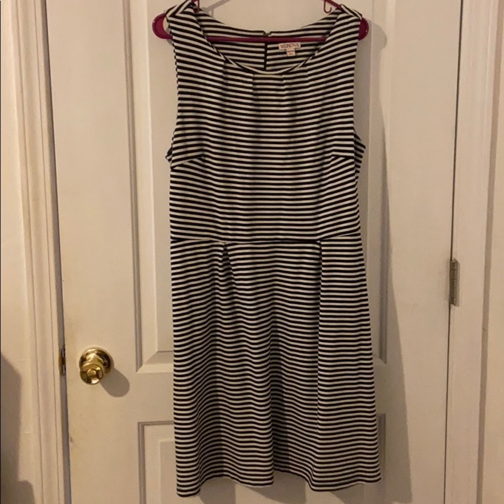Comfortable Black and White Striped Dress